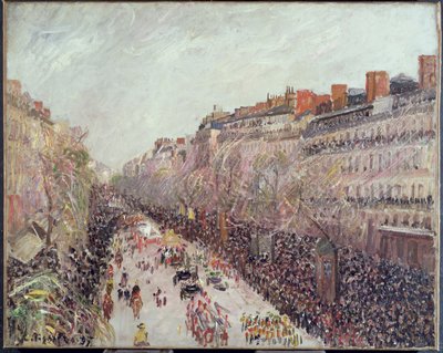 Mardi Gras en los bulevares de Camille Jacob Pissarro