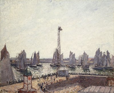 Puerto Exterior y Grúas, Le Havre de Camille Jacob Pissarro