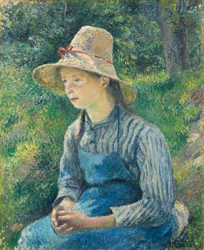 Niña campesina con sombrero de paja, 1881 de Camille Jacob Pissarro