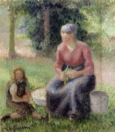 Campesina y su niña, c.1893 de Camille Jacob Pissarro