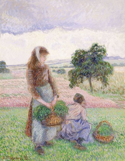 Campesinos llevando cestas de Camille Jacob Pissarro