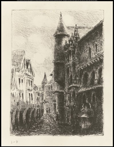 Rue Saint-Romain, Rouen, primera placa de Camille Jacob Pissarro