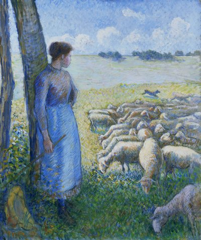 Pastora y ovejas, 1887 de Camille Jacob Pissarro