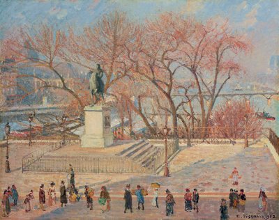 Estatua de Enrique IV, mañana, sol; Statue d"Henri IV, matin, soleil, 1902 de Camille Jacob Pissarro