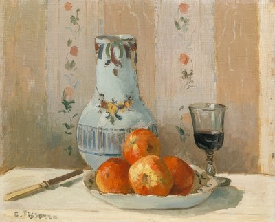 Naturaleza Muerta con Manzanas y Jarra de Camille Jacob Pissarro
