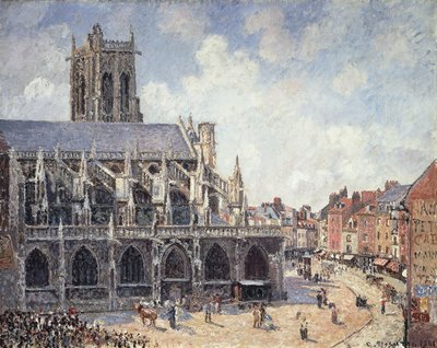La iglesia de Saint Jacques en Dieppe al sol de la mañana, 1901 de Camille Jacob Pissarro