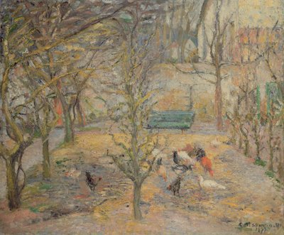 El corral, 1877 de Camille Jacob Pissarro