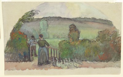 La Niña de los Gansos, c.1895 de Camille Jacob Pissarro