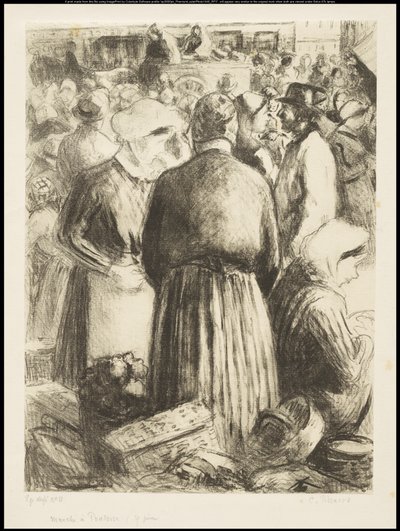 El mercado en Pontoise de Camille Jacob Pissarro