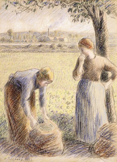 Los recolectores de Camille Jacob Pissarro