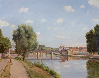 El Puente del Ferrocarril, Pontoise, 1873 de Camille Jacob Pissarro