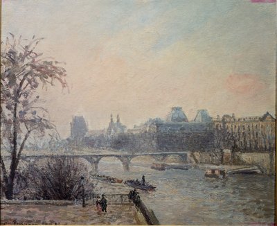 El Sena y el Louvre de Camille Jacob Pissarro