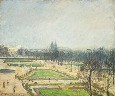 El estanque de las Tullerías, niebla de Camille Jacob Pissarro