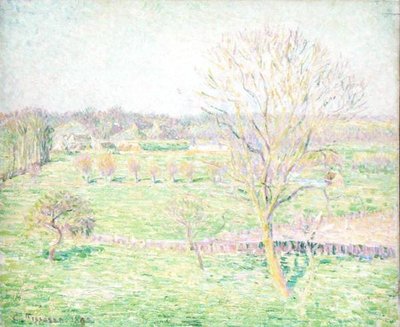 Un campo con un nogal en primavera de Camille Jacob Pissarro