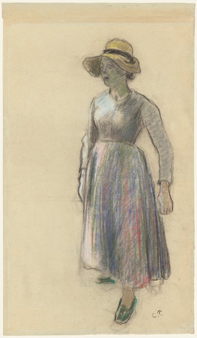 Una Campesina con Sombrero de Paja de Camille Pissarro