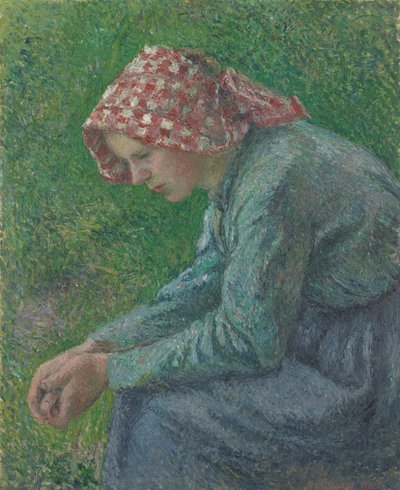 Una campesina sentada de Camille Pissarro