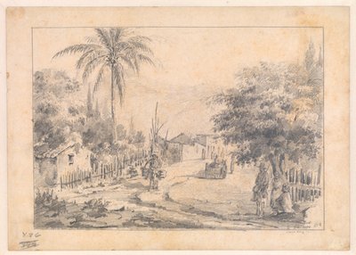 Una calle de pueblo, Caracas, Venezuela de Camille Pissarro