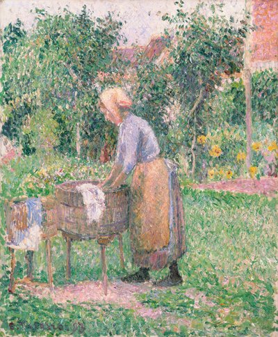 Una Lavandera en Éragny, 1893 de Camille Jacob Pissarro