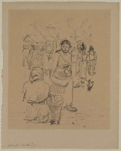 En el mercado de Camille Pissarro
