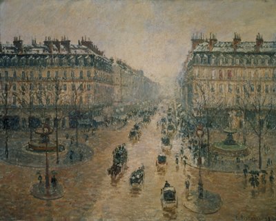 Avenida de la Ópera, París de Camille Jacob Pissarro