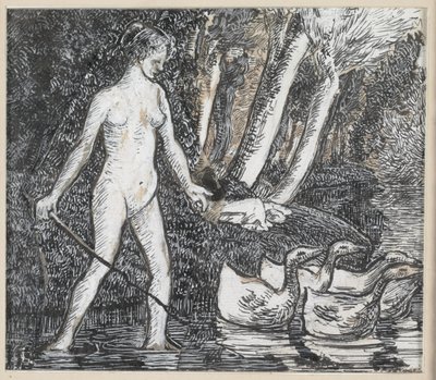 Bañista con Gansos, 1895 de Camille Jacob Pissarro