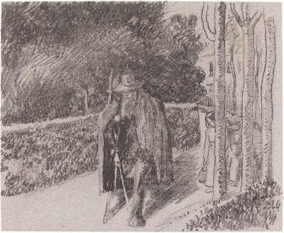Mendigo con muleta Mendiant a la bequille, 1897 de Camille Pissarro