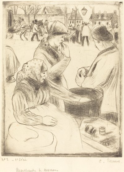 Vendedores de castañas Marchands de marrons, 1878 de Camille Pissarro