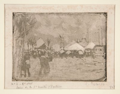 Feria de San Martín, ? Pontoise (Feria de San Martín, en Pontoise) de Camille Pissarro