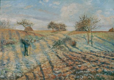 Gelee blanche (Hoarfrost) ... (óleo sobre lienzo) de Camille Pissarro