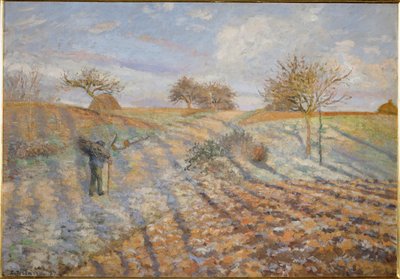 Gelee blanche (Hoarfrost) (óleo sobre lienzo) de Camille Pissarro
