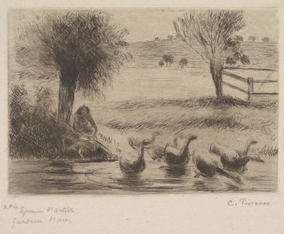 La niña de los gansos, 1888 de Camille Jacob Pissarro