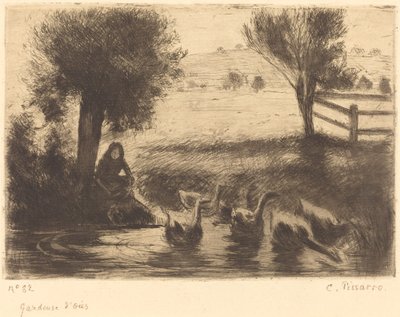 La niña de los gansos de Camille Pissarro