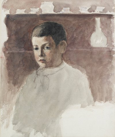 Retrato de medio cuerpo de Lucien Pissarro 1863-1944 de Camille Pissarro