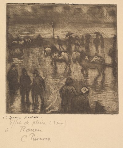 Impresiones de lluvia, Rouen de Camille Jacob Pissarro