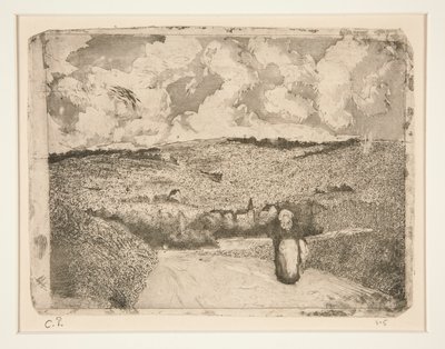 La Femme sur la route (La mujer en el camino) de Camille Pissarro