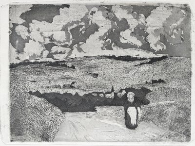 La mujer en la carretera de Camille Pissarro