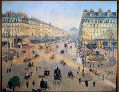 La avenida de la Ópera, sol, mañana de invierno en 1898 en París. Pintura de Camille Pissarro (1830-1903) 1898 Reims, Museo de Bellas Artes de Camille Jacob Pissarro