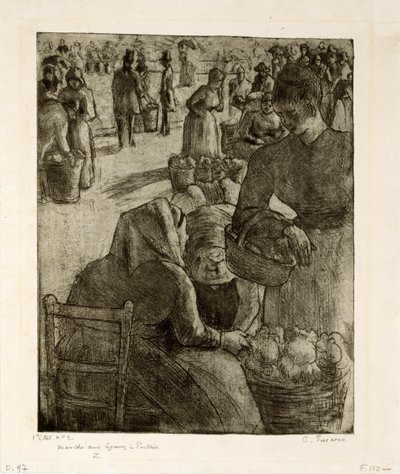 Paseo de la verdura en Pontoise de Camille Pissarro