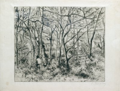 Paisaje bajo el Bosque, en el Hermitage Pontoise, 1879 de Camille Pissarro