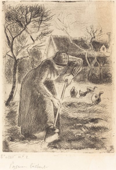 Campesina Trabajando de Camille Pissarro