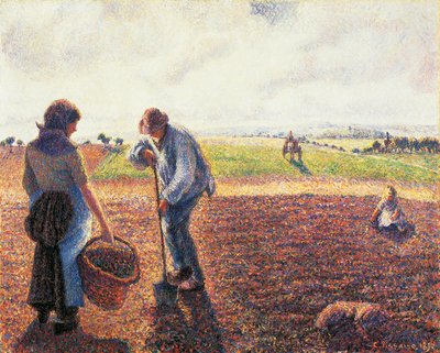 Campesinos en el campo, Eragny de Camille Pissarro