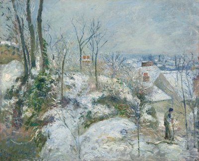 Conejo Warren en Pontoise, Nieve de Camille Pissarro