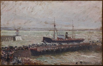 Barco entrando al puerto de Le Havre de Camille Jacob Pissarro