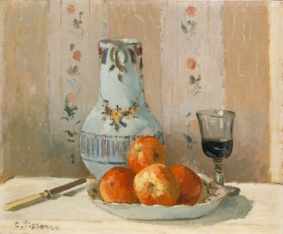 Naturaleza muerta con manzanas y jarra, 1872 de Camille Jacob Pissarro