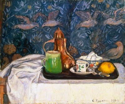 Naturaleza muerta con una cafetera, 1900 de Camille Pissarro
