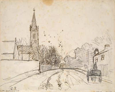 Estudio de Upper Norwood, Londres, con la Iglesia de Todos los Santos de Camille Pissarro