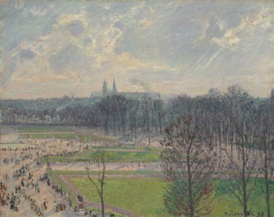 El Jardín de las Tullerías en una Tarde de Invierno de Camille Jacob Pissarro