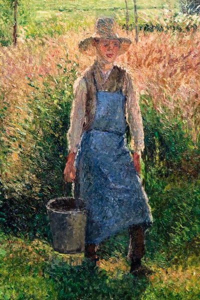 El jardinero, detalle de Camille Pissarro