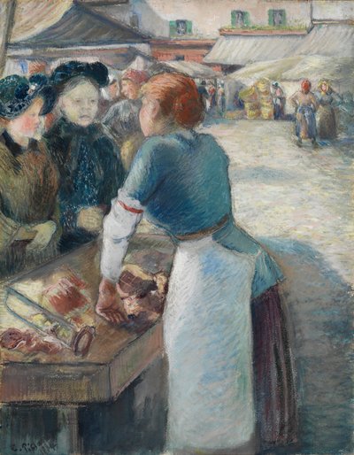 El puesto del mercado de Camille Pissarro