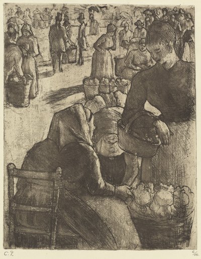 Mercado de Vegetales en Pontoise de Camille Pissarro